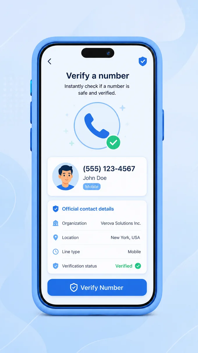Verify a number screen